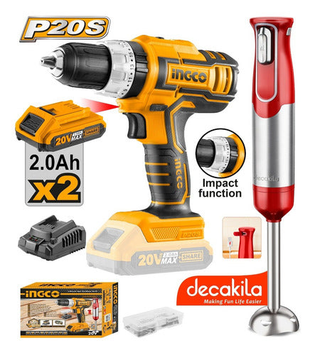 Super Combo Atornillador 20v Ingco + Mixer Decakila