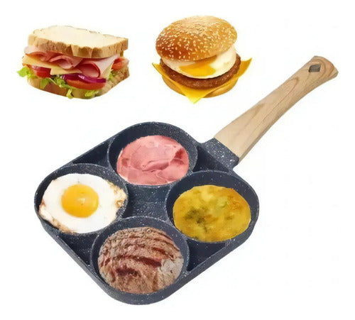 Sarten Antiadherente Desayunos Cocina Huevos Tortillas Gris