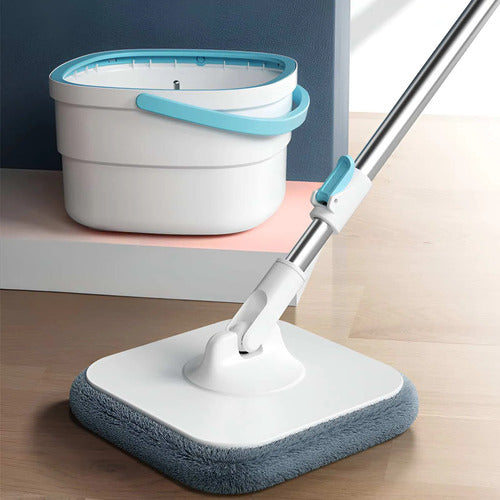 Mopa Cuadrada De Microfibra Con Balde Set De Limpieza