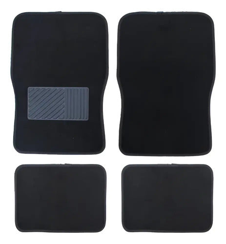 Juego De Alfombras Para Auto Universal 4 Piezas Negro