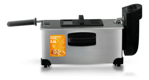 Freidora Eléctrica Raf R.5219 De 3.5l 2000w Fryer Negro 60hz Gris