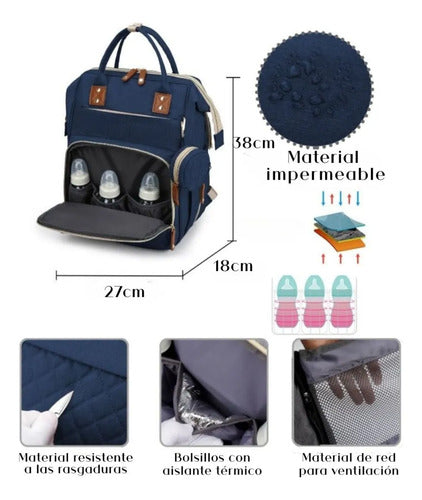 Mochila Maternal Convertible Con Cambiador Disponible Oxford