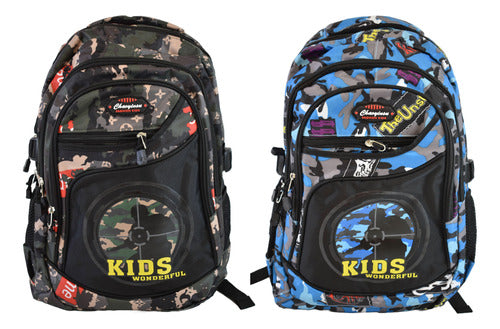Mochila Escolar Camuflada 16 Pulgadas 41x30
