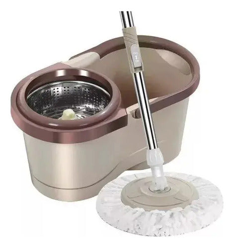 Balde Mopa Giratorio Centrifuga/acero+2 Paños Reforzada-1987