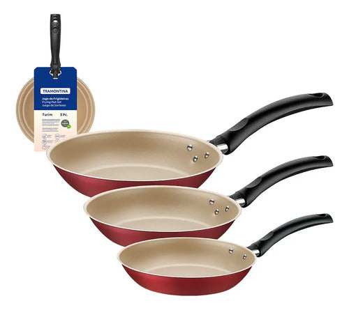 Sartenes 3pz. 16/20/24cm Turim Rojo Tramontina Rojo