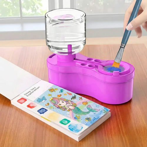 Limpiador De Pinceles Y Brochas Con Dispensador De Agua