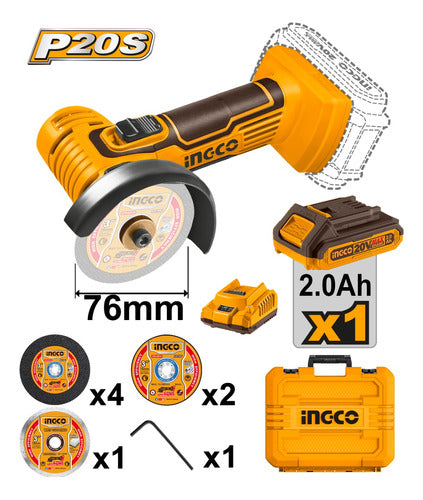 Mini Amoladora A Bateria 3 20v P20s Multifuncion Con B/c/v