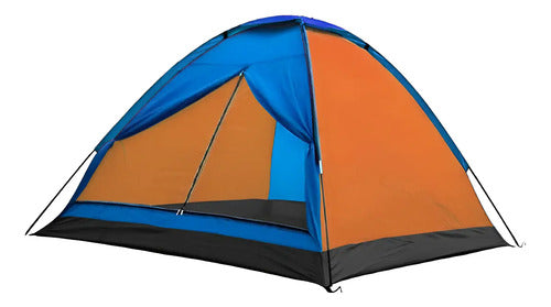 Carpa Igloo 4 Personas 2 X 2 X 1.35 M Lh-3982 Naranja/azul