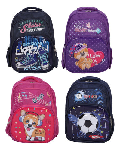 Mochila Infantil Con Relieve Y Diseño 40 X 30 X 17 Cm