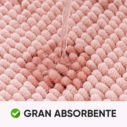 Alfombra De Chenilla Para Baño Gran Absorción Rosa