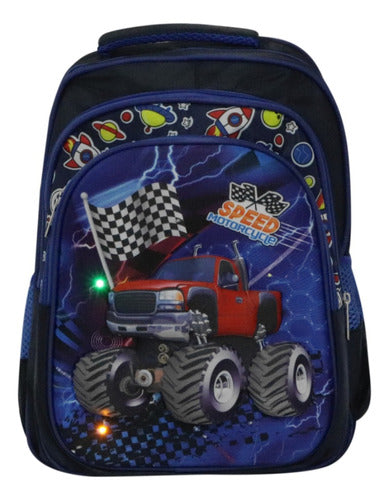Mochila Infantil Con Relieve Y Luces 40 X 30 X 16 Cm