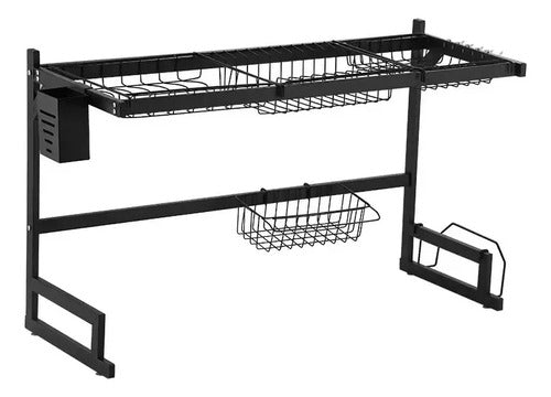 Secaplatos Escurridor 85cm Sobre Lavaplato Acero Inoxidable Color Negro Mate