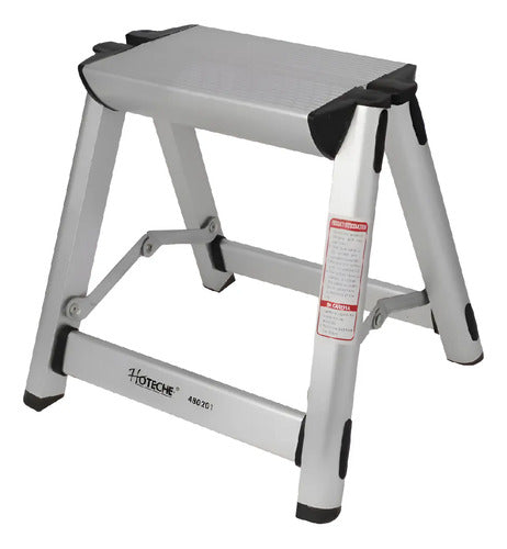 Escalera Mini Aluminio Premium 1 Escalon Hoteche Plateado