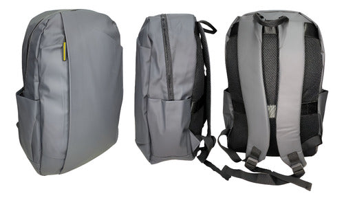 Mochila Forrada Impermeable Gris 42x30x15cm