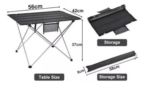 Mesa De Camping Plegable 56 X 42 X 37 Cm