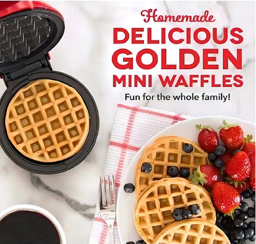 Mini Wafflera Eléctrica Antiadherente Portatil Redonda Verde