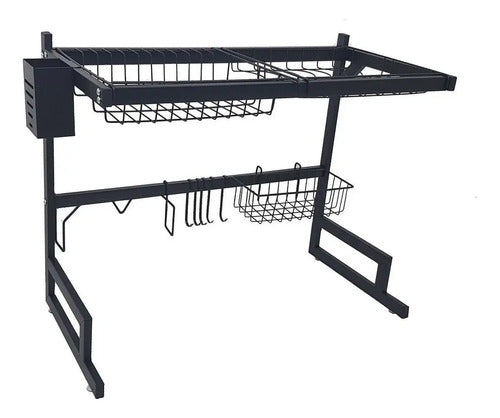 Escurridor Vasos Platos Cubiertos 65 Cm Inoxidable Premium Negro
