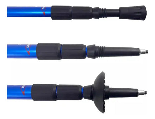 Baston De Tekking Senderismo 135cm Antishock Color Rojo