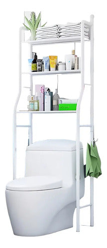 Estantería Baño Arriba Inodoro Aluminio Blanco Homey 3 Estantes