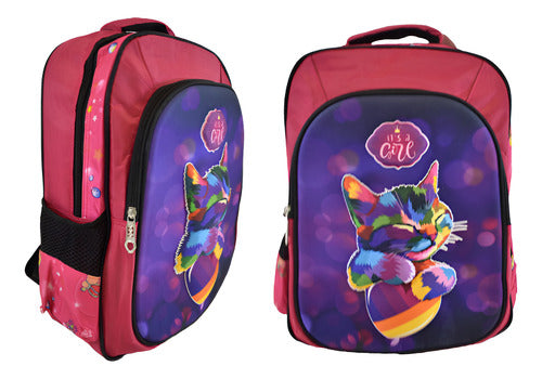 Mochila Escolar 3d Doble Bolsillo 40x29cm