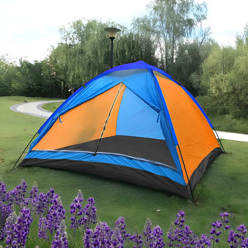 Carpa Igloo 4 Personas 2 X 2 X 1.35 M Lh-3982 Naranja/azul