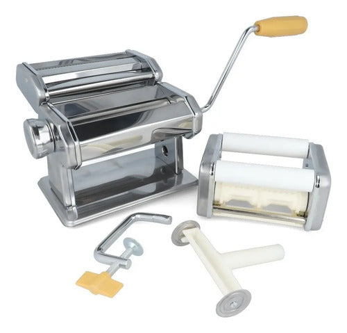 Maquina Para Pastas Tallarines Estirar Masa Grande Plateado