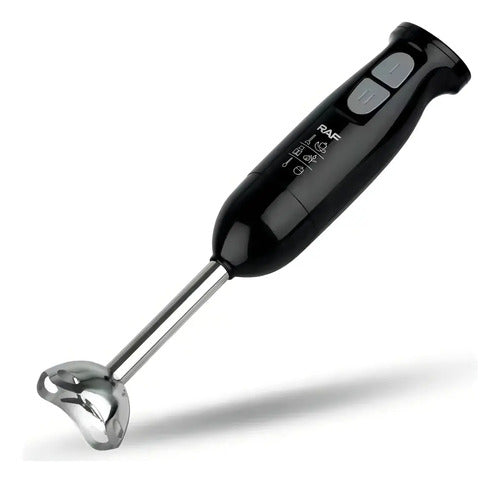 Mixer Raf Negro 4 En 1 Acero Inoxidable Picador Batidor Vaso Medidor