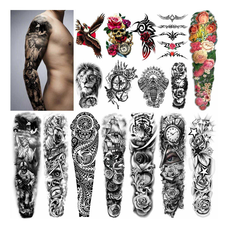 8 Tatuajes Temporales Extra Grandes Tgouy