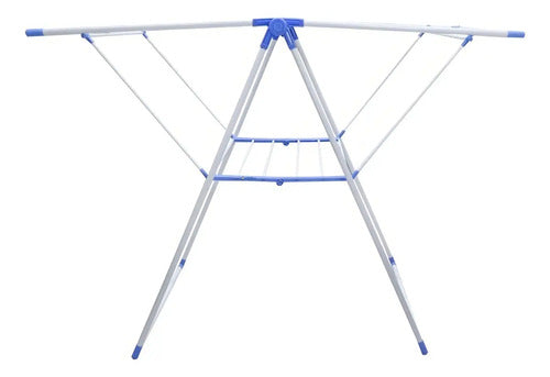Tendedero Para Ropa De Pie Plegable Tender Acero Inoxidable Color Blanco