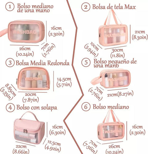 Pack X6 Bolso De Viaje Cosmetiquero Nececer Premium