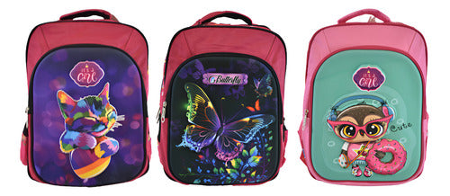 Mochila Escolar 3d Doble Bolsillo 40x29cm