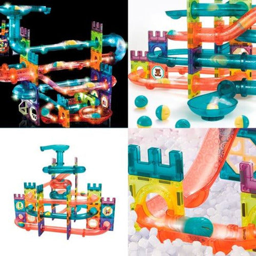 Bloques Magnéticos Para Armar Con Luz 111 Piezas