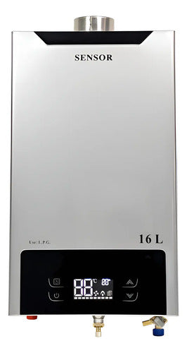 Calentador Instantáneo De 16 Lts Tiro Balanceado Sensor Gris
