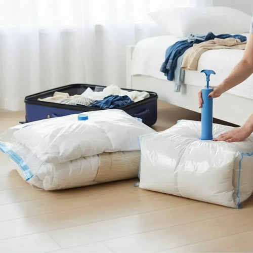 Bolsas Envase Al Vacío Reutilizables Viaje Pack X20 + Bomba