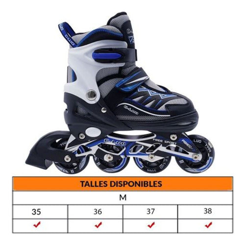 Patin Roller 4 En Linea Ruedas De Silicona Base De Aluminio