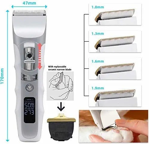 Maquina Cortar Pelo Inalámbrica Perro Gatos Mascota Tgouy Blanco