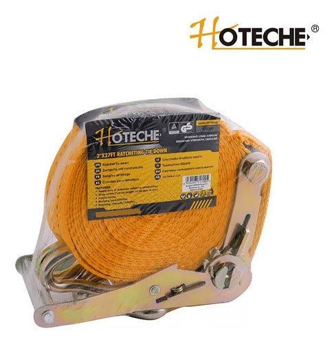 Cinta De Amarre Catraca Trabajo Pesado 8mts 2pLG Hoteche