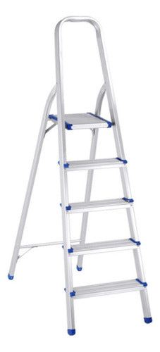 Escalera De 5 Escalones De Aluminio Plegable Vigore