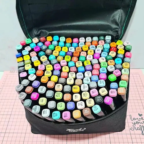 Marcadores Doble Punta Plumones Punta Pincel 168 Colores Vibrante