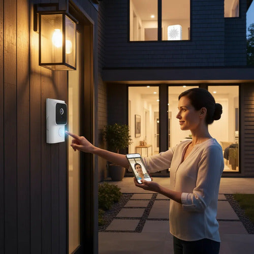 Timbre Inalámbrico Wifi Con Cámara Intercomunicador