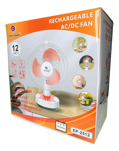Ventilador Inalámbrico Con Cargador Solar Y Lámparas De Luz