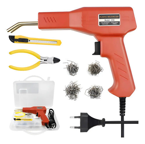 Soldadoras De Plásticos 50w + Grampas+ Herramientas+ Maletín Rojo
