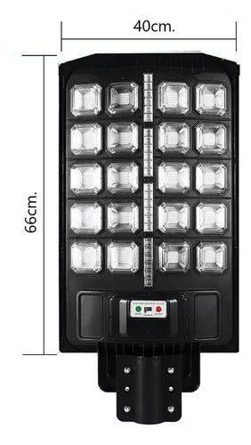Foco Solar 400 W Exterior Jardín Luz Cálida Led Blanco Cálido