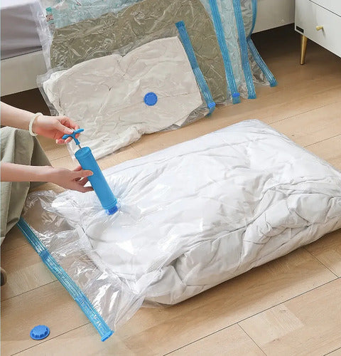 Bolsas Envase Al Vacío Reutilizables Viaje Pack X20 + Bomba