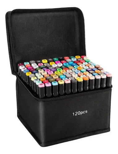 Set 120 Marcadores Colores Plumones Acrílicos punta