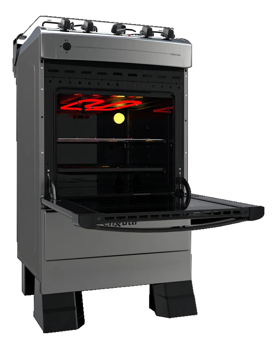 Cocina Supergas 4 Hornallas Titanio Con Termocupla Y Grill Gris