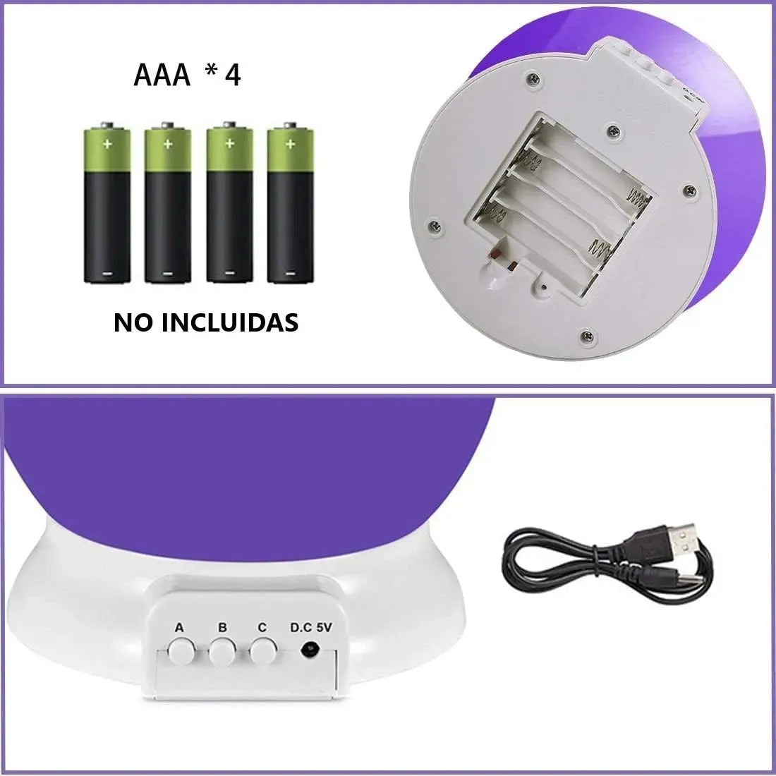 Veladora Nocturna Efecto Estrellas Y Lunas Giratoria