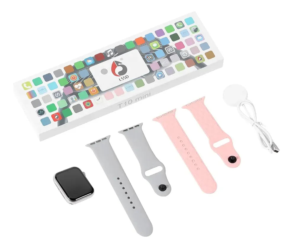 Set Reloj Infantil Inteligente T10 Mini Plateado/rosa/negro