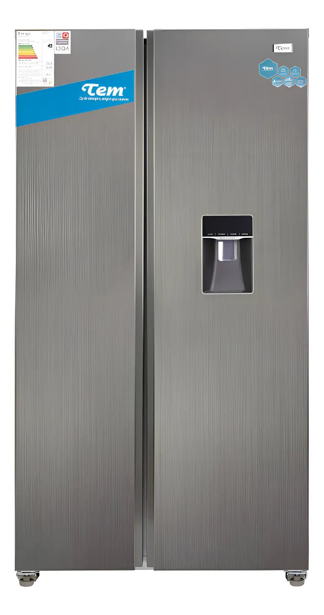 Heladera Side By Side Inverter Tem T0urfs&si Con Dispensador Gris