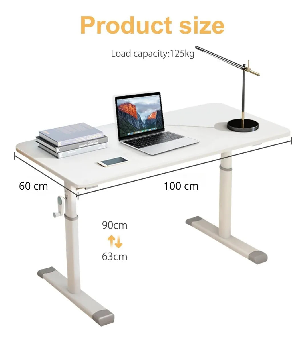 Escritorio Mesa Elevable Manual Gamer Maxima Comodidad